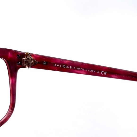 Bvlgari Cat Eye Eyeglasses Cherry Marble 4080-B Acetate‎ Full Rim Frames Women\'s main image 7